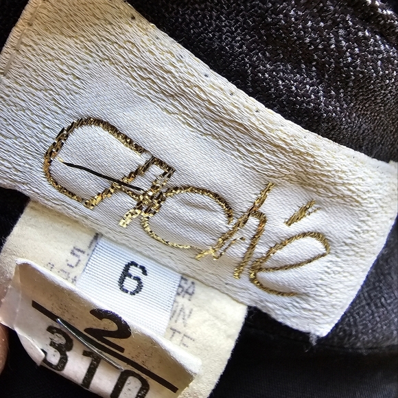 Cache Vintage Women's Skirt Suit Black with Embellished Pockets & Buttons Size 6 - Picture 11 of 11